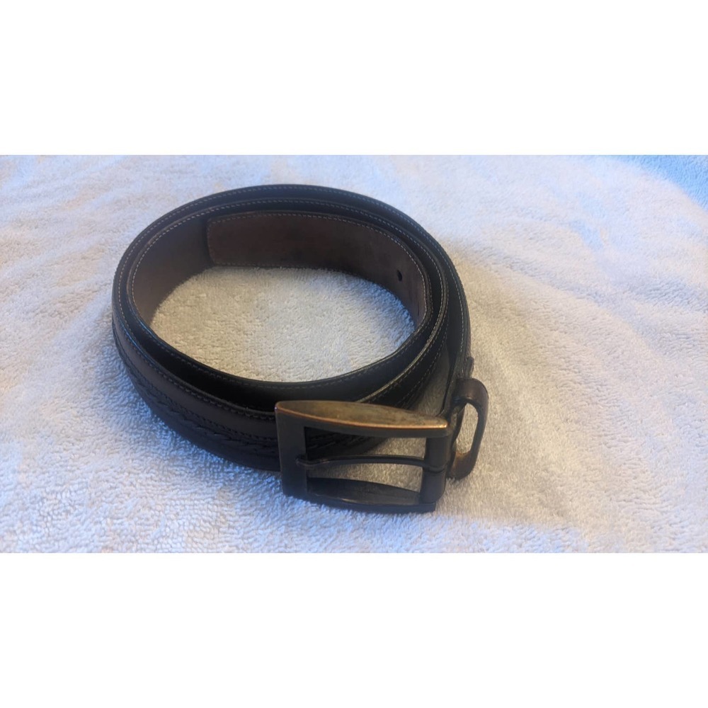 Mezlan Brown Woven Leather Belt Size 34, Made in Spain, 4929